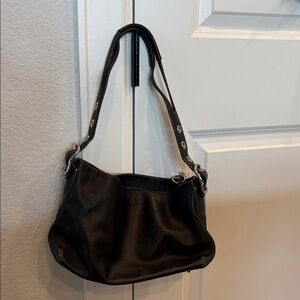 Coach Shimmering Black Leather Bag